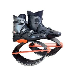 Kangoo Jumps Black Rebound Boots Adjustable Straps EUC